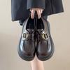 British Style Platform Loafers Women's 2025 Spring and Summer New Thick Heel Retro Fashion Small Mary Jane Small Leather Shoes