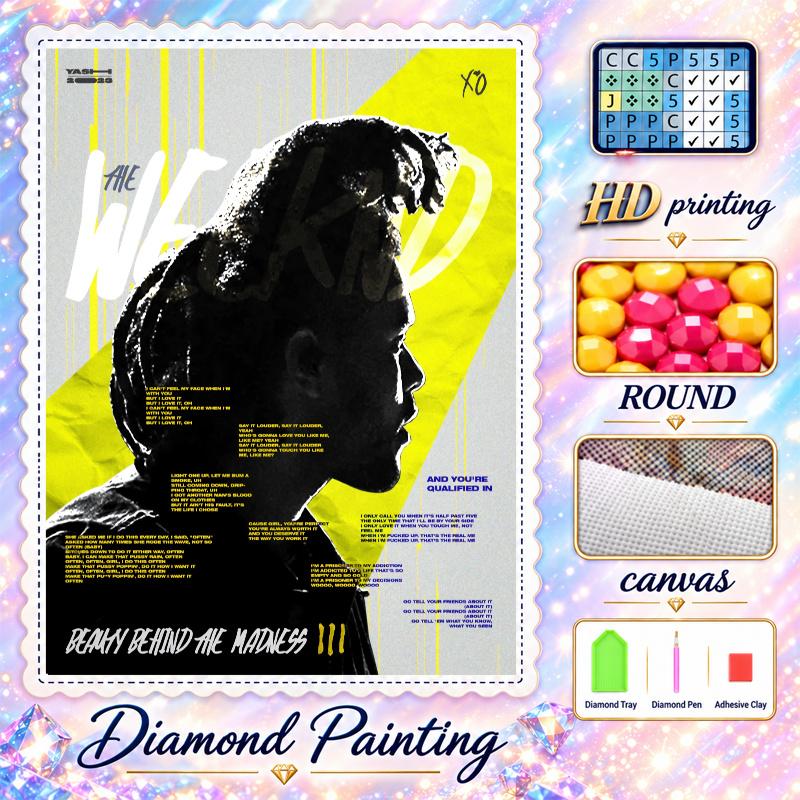 The Weeknd Diamond Painting Kit 5D Full Drill DIY Diamond Mosaic Wall Art Home Decor