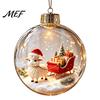 Decorative Hanging Balls Glowing Christmas Story Ornament, Light?Up Mini Holiday Scene Ball with Warm Party Favors LED Light, Clear Plastic