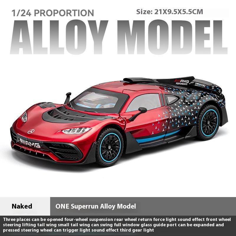 New 1:24 Mercedes-Benz AMG ONE Super Racing Alloy Die-cast Car Model Sound and Light Collectible Hobby Adult Birthday Gift Boy Trendy Toy Ornaments
