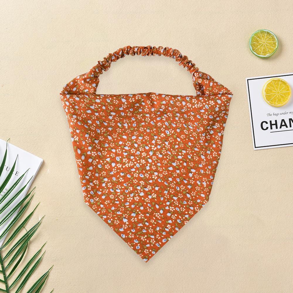 Lace Triangle Hair Scarf Headband Hollow Knitted Flowers Headscarf Hair Tie Band for Women Headwarp Hair Accessories Turbans