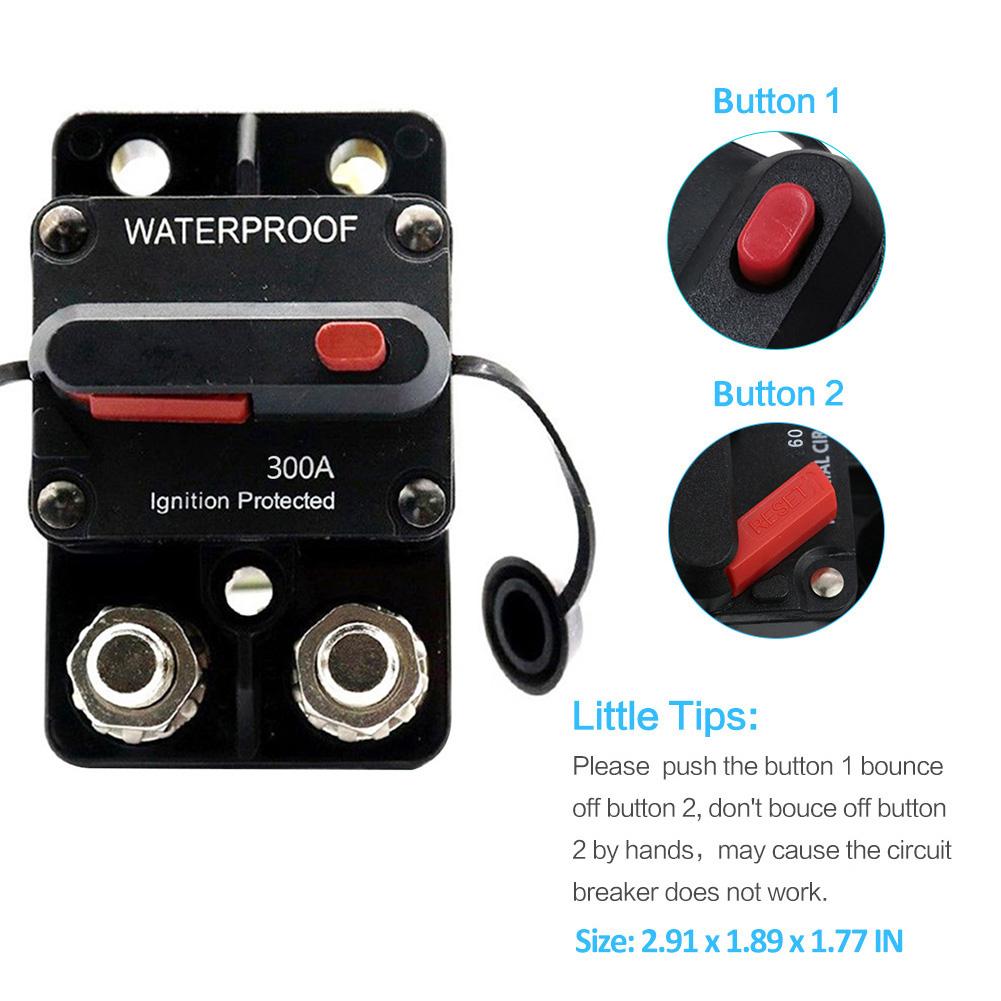 Бренд 30A 40A 50A 60A 70A 80A 100A 120A 150A 200A 250A 300A AMP Автоматический выключатель Предохранитель Сброс 12-48 В постоянного тока Автомобиль Лодка Авто Водонепроницаемый