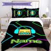 3pcs Custom Name Geometry Dash Bedding Set Duvet Cover Closure Includes 1 Duvet Cover & 2 Pillowcases for All Seasons Bedroom Decor