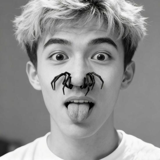 Паучьи носовые аксессуары Реалистичный 8-ногий Декор для фейкового носа для костюма на Хэллоуин, косплея Легкий пластиковый забавный реквизит для вечеринки