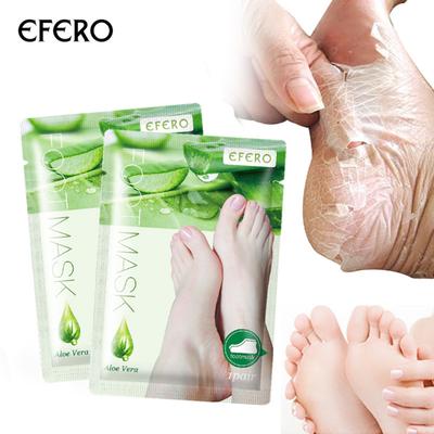 EFERO 1 пара, маска для ног с алоэ вера, пилинг для ног, маска для ног, скраб, отшелушивающие носки для педикюра, против трещин на пятке, пластырь для удаления кожи на ногах