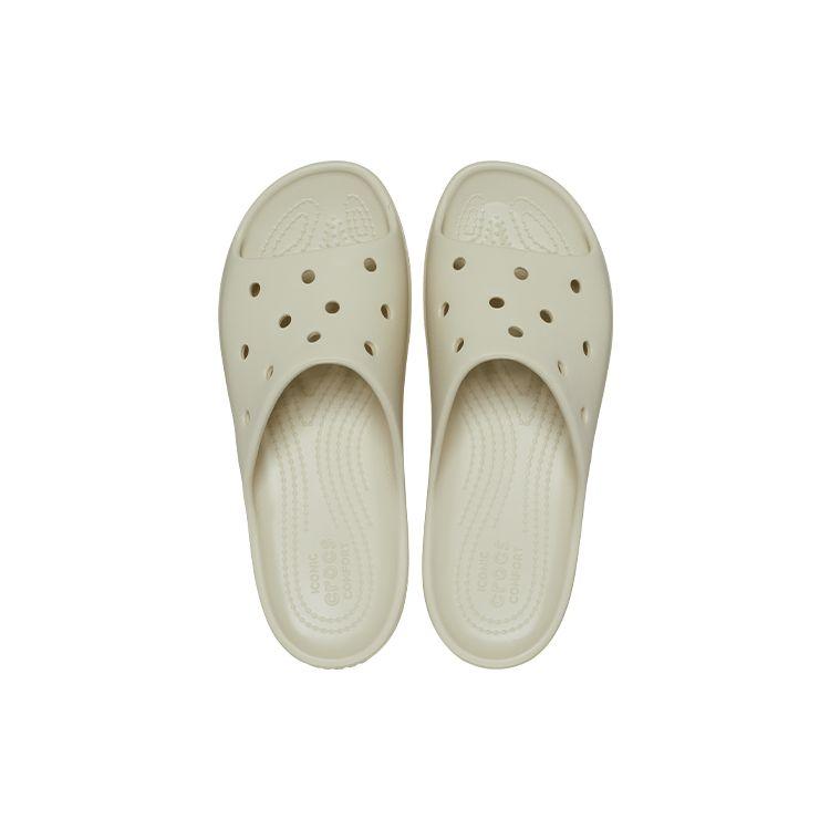 Crocs Женские кроссовки Classic Platform Slide Bone кремового цвета 208180-2Y2