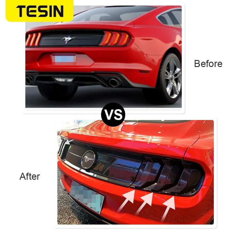 TESIN Car Rear Tail Light Lamp Decoration Cover Trim for Ford Mustang 2018 2019 2020 2021 2022 2023 Taillight Cover Accessories