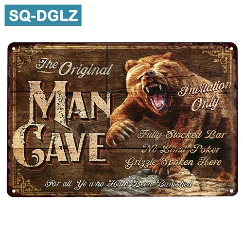 [SQ-DGLZ] Правила пещеры человека, металлическая вывеска, декор для бара, винтажные поделки из металла, домашний декор, живопись, таблички, художественный постер