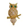 Сверкающие хрустальные стразы Металлическая брошь в виде совы Элегантный дизайн животного Значок на лацкан для повседневной и официальной одежды Ювелирная брошь