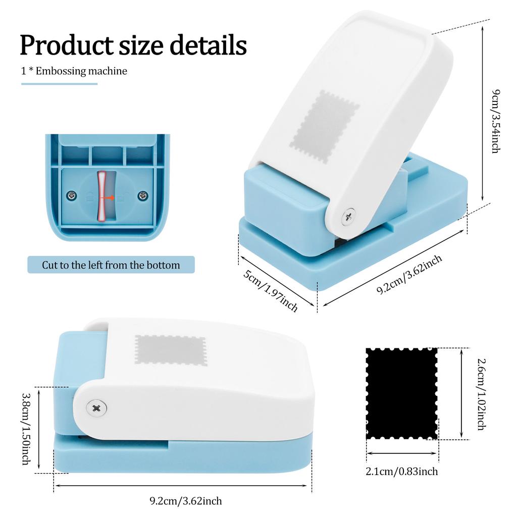 Rectangular Postage Stamp Punch for Paper Crafting Scrapbooking 1X0.8inch Stamp Puncher Handmade Paper Puncher for DIY Card