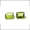 Натуральный драгоценный камень перидот изумрудной огранки, 2,60 карата, лот из 2 штук, размер 6x8 мм.