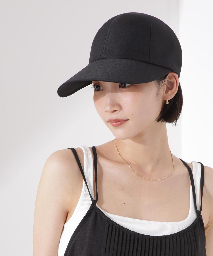 Nano Universe Long Brim Cap for Women, F 010, Black, 673-5139305