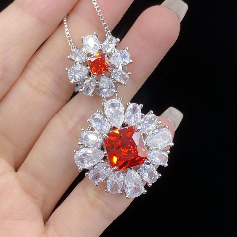 Sace Gems Классические кольца из медного сплава с цирконием, серьги, кулон, ожерелье, комплекты ювелирных изделий, подарки для свадебной вечеринки