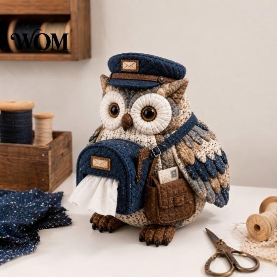 Набор для легкого шитья DIY Набор для чехла на салфетницу, Форма совы, Мягкие текстуры Пэчворк Декор лесных животных Ручная работа для любителя рукоделия