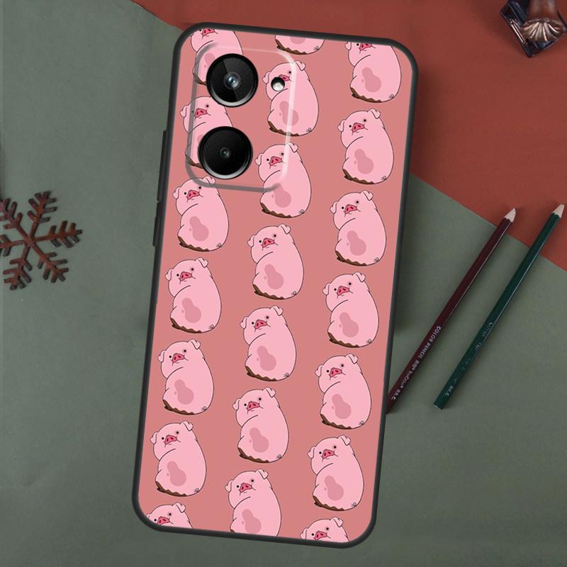 Милый РОЗОВЫЙ Kawai Чехол-поросенок Для Realme C67 C51 C75 C63 C61 C65 C55 C53 C35 C71 11 12 13 14 Pro Plus GT6 GT7 15 Pro