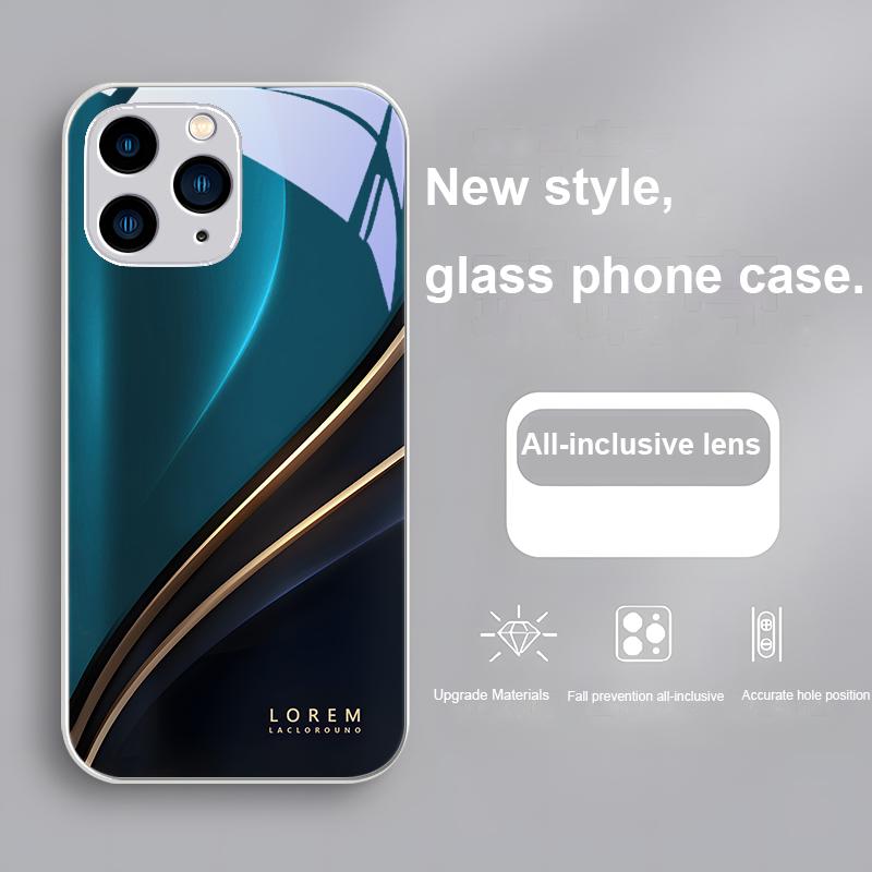 Градиентный Lorem Черный для iPhone 15 14 13 12 11 Pro Max X XS XR 7 8 Plus 2020 22 SE Черный чехол из закаленного стекла для телефона