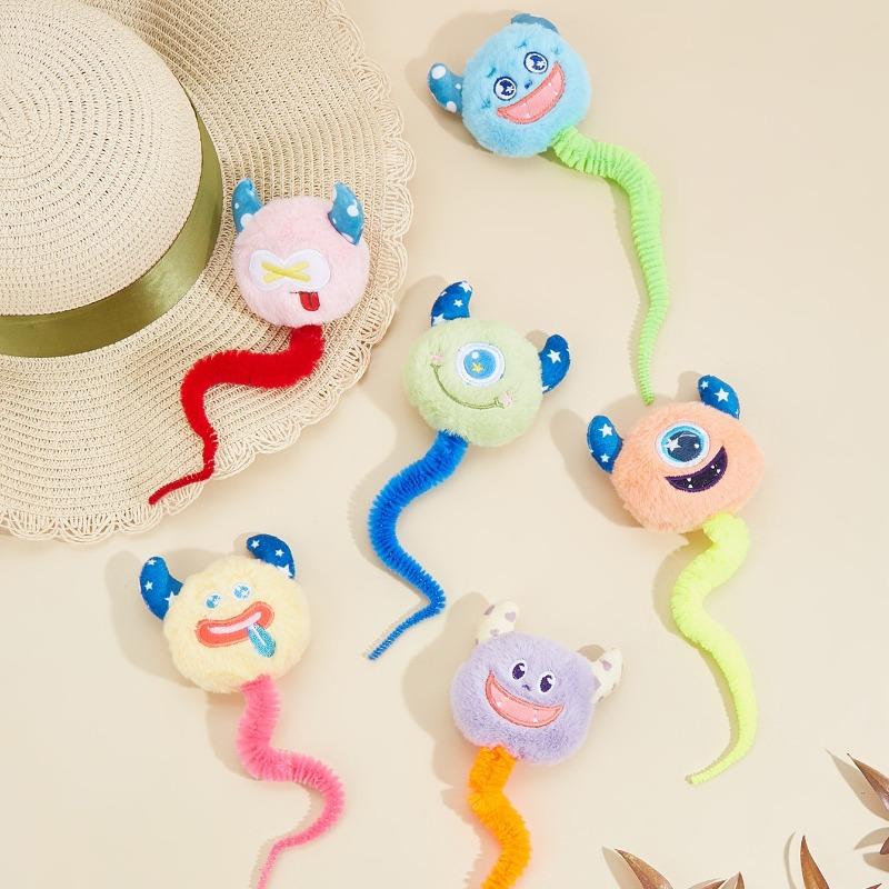 Cat Interactive Toy Plush Monster Kitten Toys Indoor Cat Worm Caterpillar Catnip Toy Cat Teeth Grinding Toy Pet Supplies