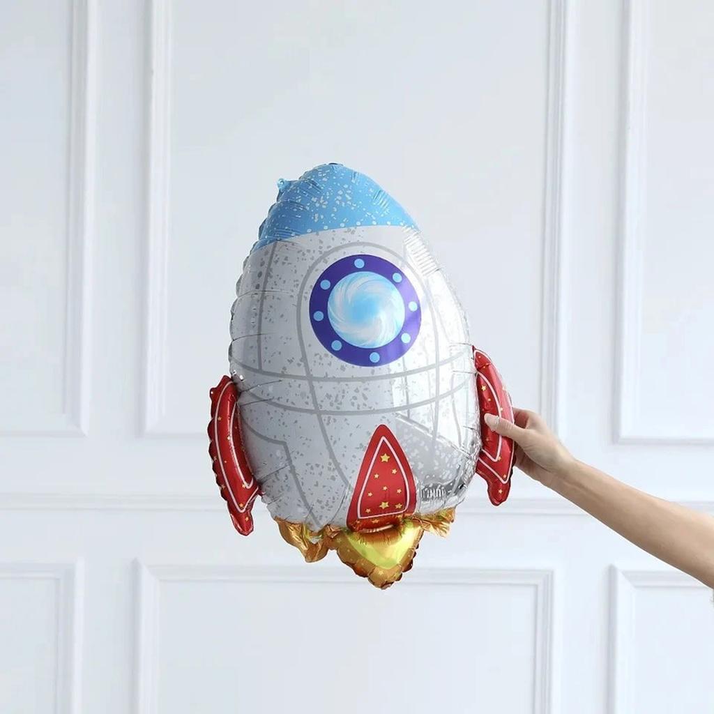 Outer Space Theme Party Astronaut Rocket Number Foil Balloons Boy Birthday Party Decorations Kids Baby Shower Supplies