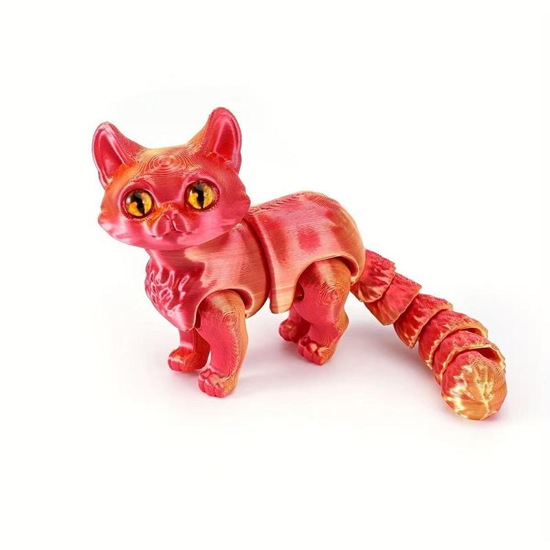 3D-печатные игрушки для кошек, реалистичные бесшерстные фигурки с подвижными суставами, забавные подарки на Год Кошки для детей