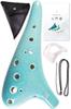 JINSELF by Ocarina Pottery Beginner Set Alto C Beginner Musical Instrument Sheet Music Strap Light Blue [Handmade Artisans] Children's