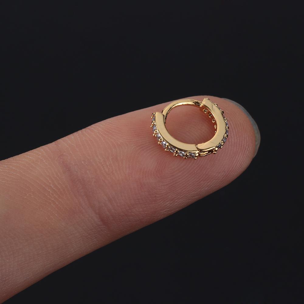 Серебро Золото Розовое золото Дайт Конч Снаг Цирконий Пирсинг уха Серьга-кольцо Huggie Пирсинг тела Кольцо в нос