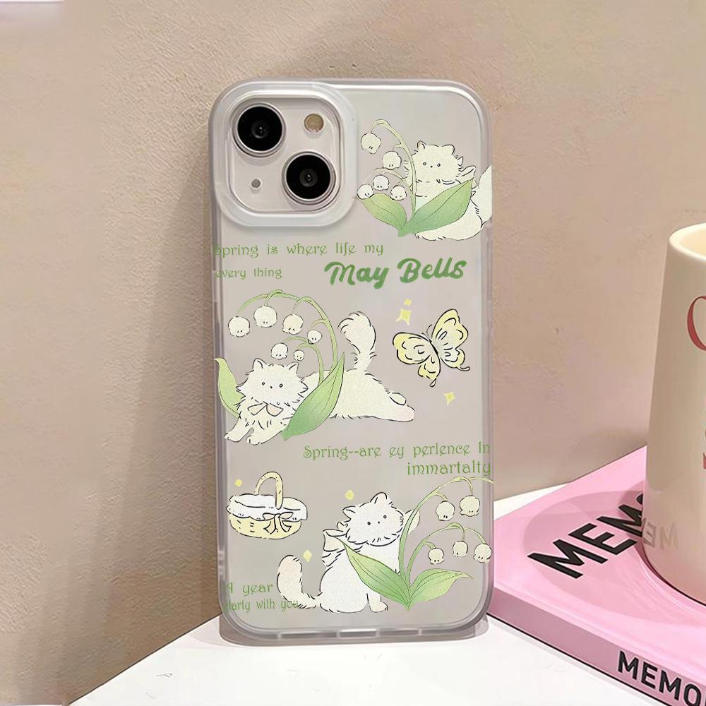 Soft TPU Matte Phone Case for iPhone 15 Pro Max 11 13 14 Plus 12 Mini 13promax 14promax 15promax Transparent Flower Fundas Cover