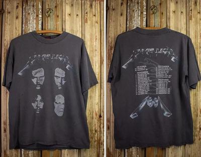 Винтажная футболка Metallica Black Album Tour 1991 года Футболка фаната рок-концерта S-4XL Унисекс