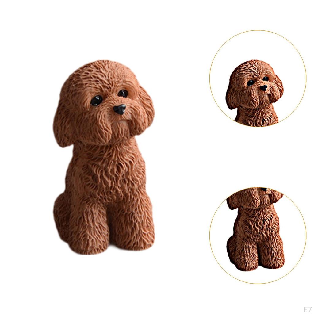 Миниатюрная фигурка собаки, украшение для приборной панели автомобиля, художественные поделки, творческое украшение из смолы для рабочего стола