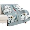 cute n white owls Throw Blanket Soft Sherpa Fleece Warm Blanket for Winter