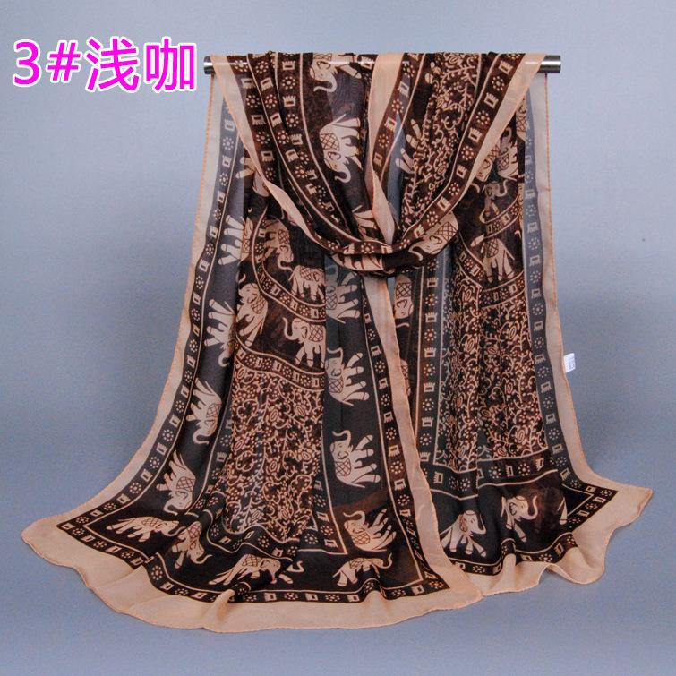 Popular Printing Classic Chiffon Silk Scarf, New Autumn Small Long Scarf Female XQ