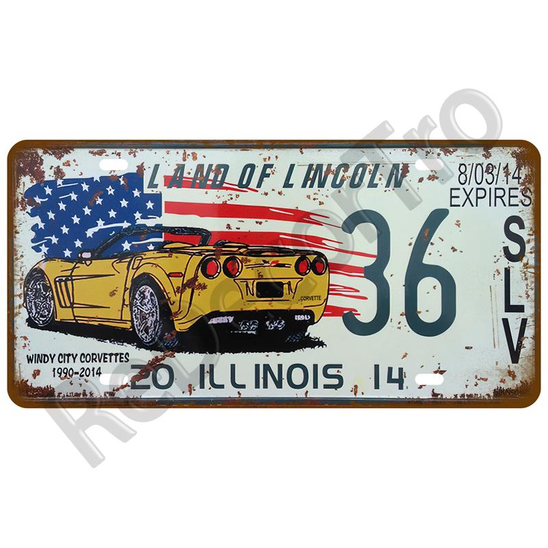 Garage Car Retro Route 66 Tinplates Plate Metal Sign Posters On The Wall Tin Sign Vintage Poster Home Decor Art Room Decoration