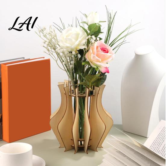 Elegant Desktop Flower Stand Wooden Puzzle Vase Arrangement Display for Placing Flowers & Decorative Artificial Flowers Suitable Decorating
