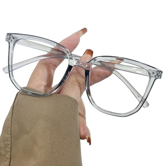 Очки унисекс с блокировкой синего света, большая овальная оправа в стиле ретро, ​​четкий обзор, прочный шарнир с полями, защита глаз, прозрачные очки с синим светом, очки