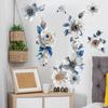 3D цветочные бумажные сине-белые украшения для гостиной, спальни, настенные наклейки для декора фона