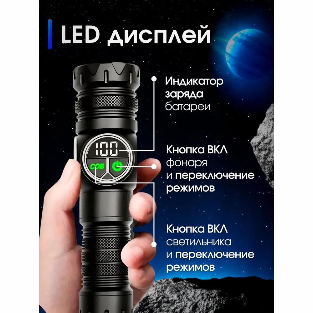 Handheld rechargeable laser LED flashlight with display