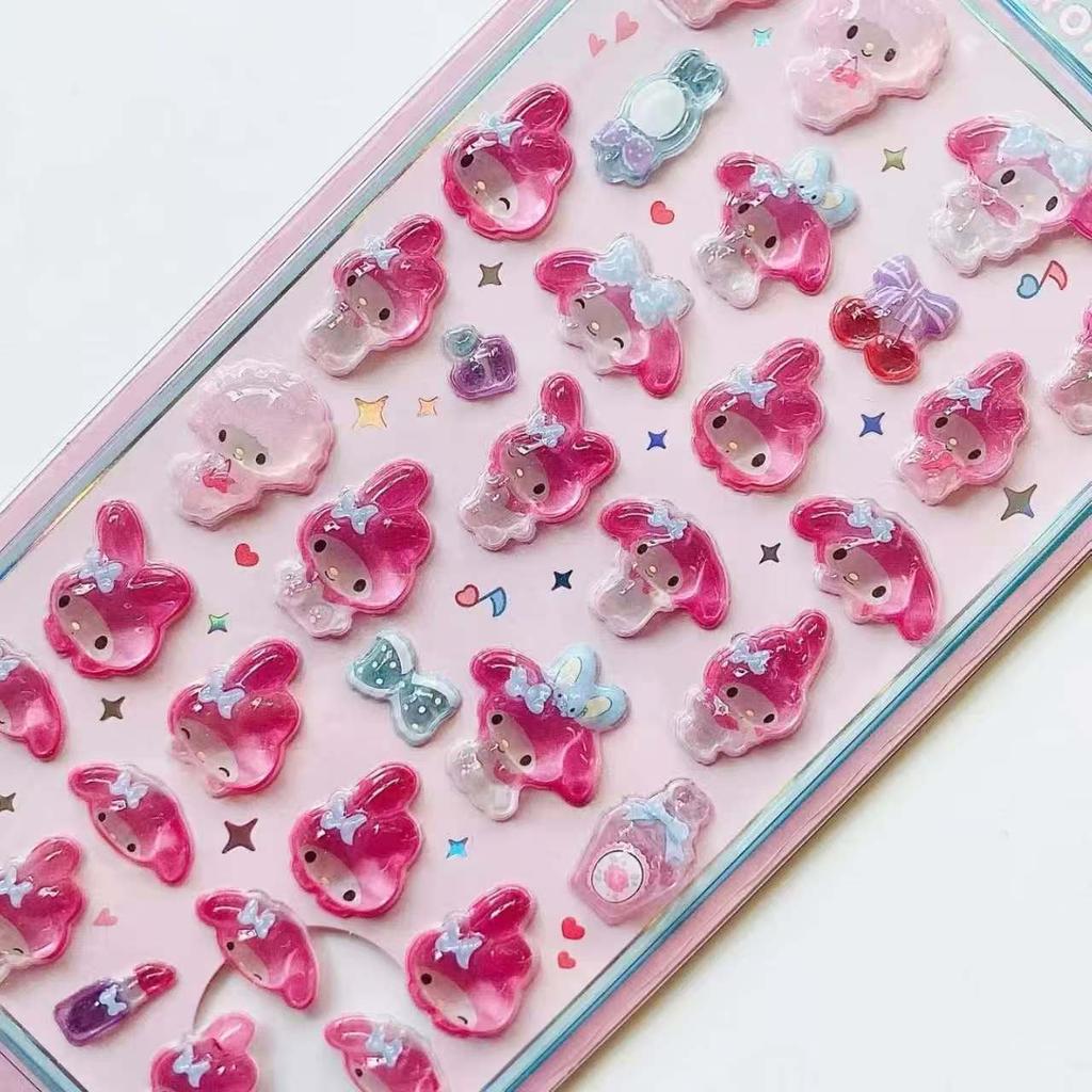 3D Наклейки Sanrio - Подходят для персонажей, таких как Hello Kitty и Kuromi - Мультяшные наклейки для украшения мобильного телефона
