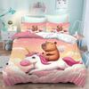 Exquisite 3D Cartoon Wallpaper Digital Printing Bedding Set Cute Capybara Duvet Cover Comforter Bed Youth Kids Girl Boys Gift