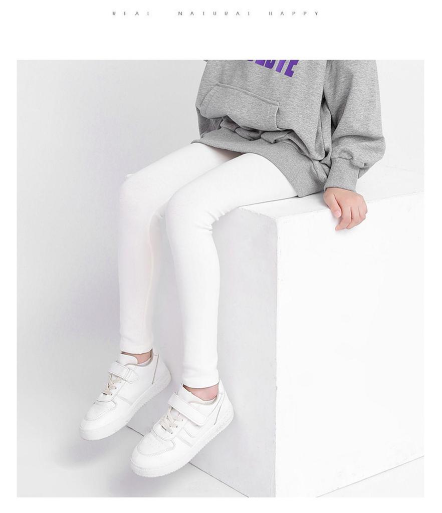 «Тонкие хлопковые леггинсы для девочек на весну и осень — белые, черные или серые»