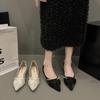 Pointed Head Shallow Mouth Single Shoes Women's Black Flats 2025 New Spring and Autumn Shoes Temperament Soft-soled Ladyshoes