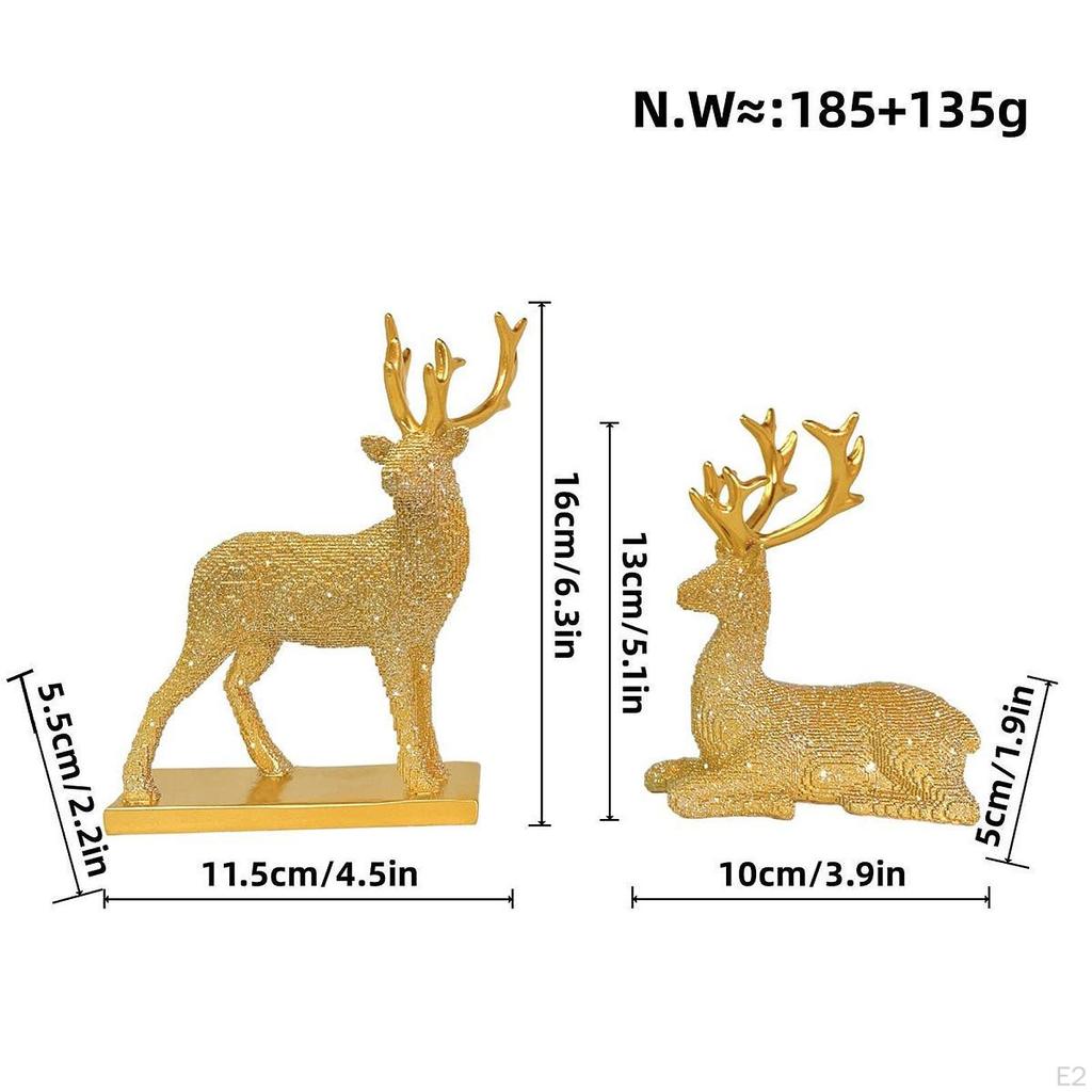 Фигурки северных оленей Поделки с оленями Декоративный забавный праздничный декор Смола Орнамент Статуэтка