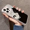 Cute Cartoon Black Cat Phone Case for Samsung A55 Case Galaxy S24 Ultra S21 S23 FE S22 Plus A14 A34 A15 A35 A54 5g Plating Cover