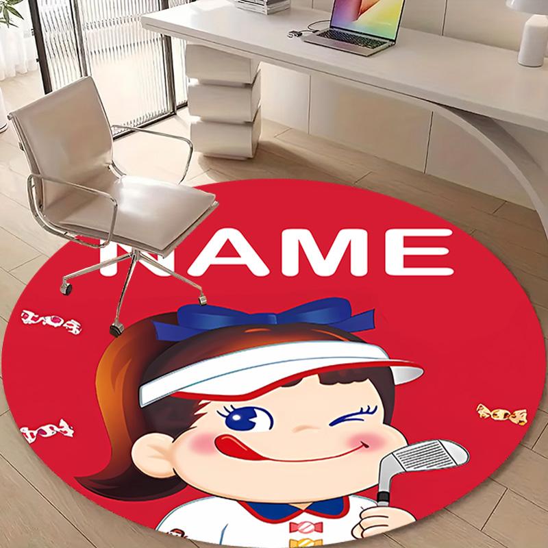 Personalized M-Milky Round Chair Office Rug - Perfect for Mat, Office Chair & More - Ideal Gift for Birthdays and Holidays