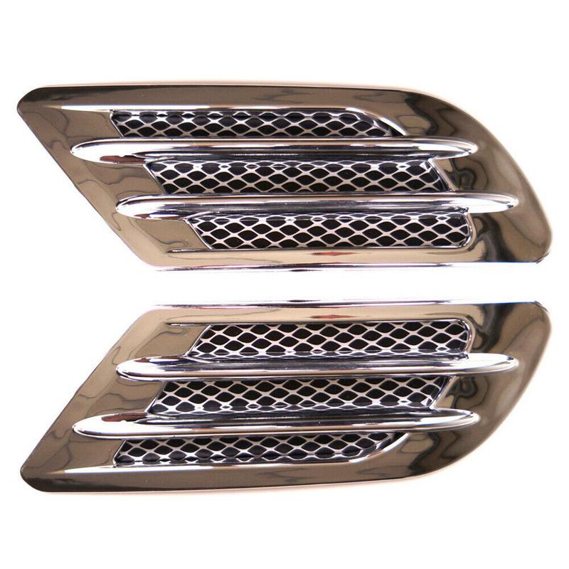 2 шт., автомобильный капот, воздухозаборник, боковое крыло, молдинг, отделка, решетка воздухозаборника, наклейка, черная серебристая, украшение для автомобиля