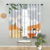 Nordic Ins Style Orange Cat High Shading Curtain Girls Bedroom Living Room Kitchen Simple Shading Thick Curtains Blackout Drap
