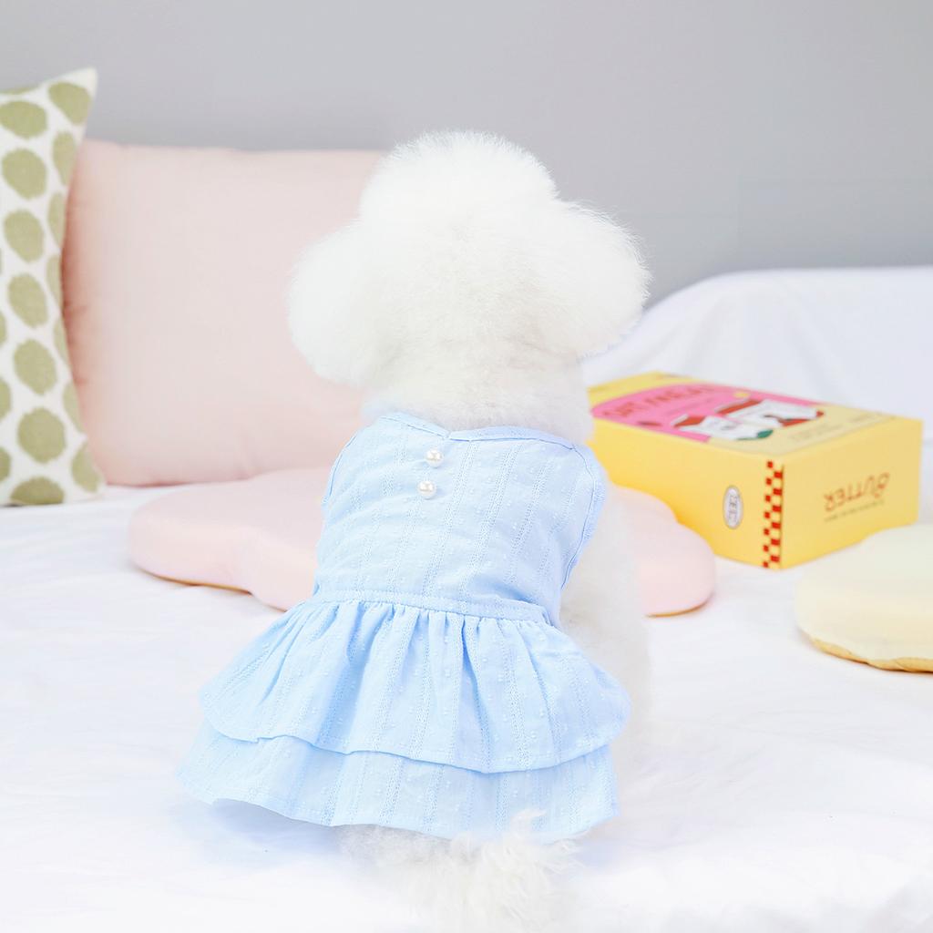 2023 весенне-летняя юбка для собак, одежда для домашних животных, установленная Тедди Ченери, хлопковая юбка с жемчугом для маленьких собак, одежда для собак, платье для собак