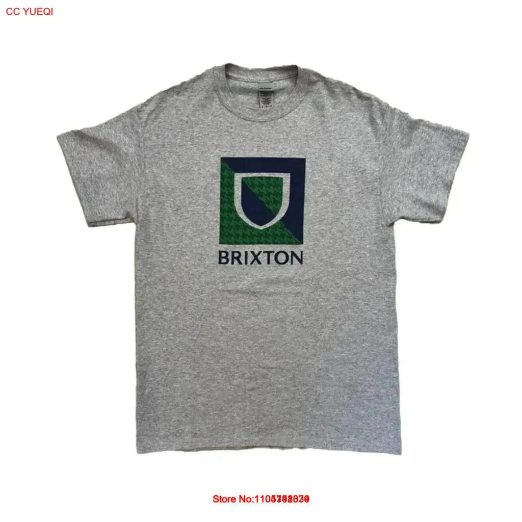 Brixton Beta Motif Pied De Poule T Shirt Taille M Heather Grey Vintage Soft Top For Everyday Wear Versatile Vintage