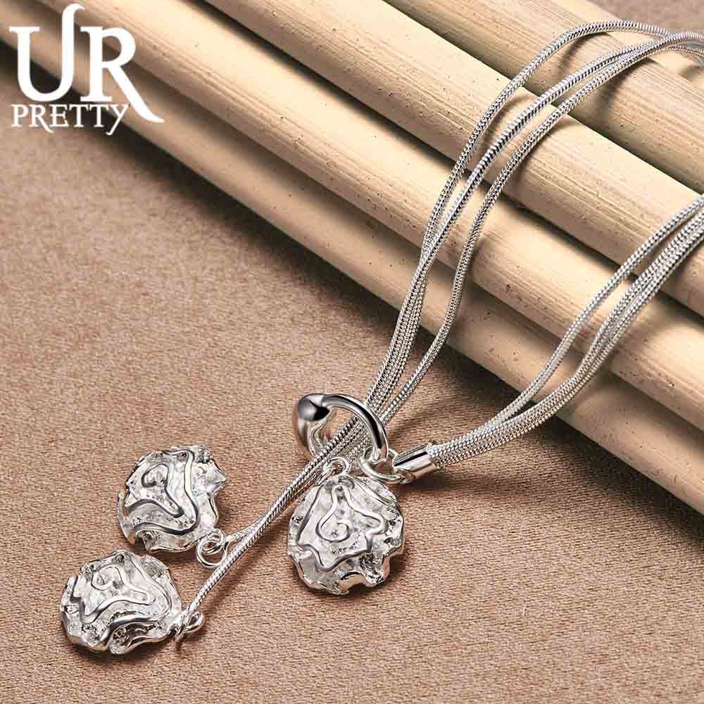 Ожерелье из стерлингового серебра 925 пробы с тремя розами в виде змеиной цепи, модный свадебный аксессуар