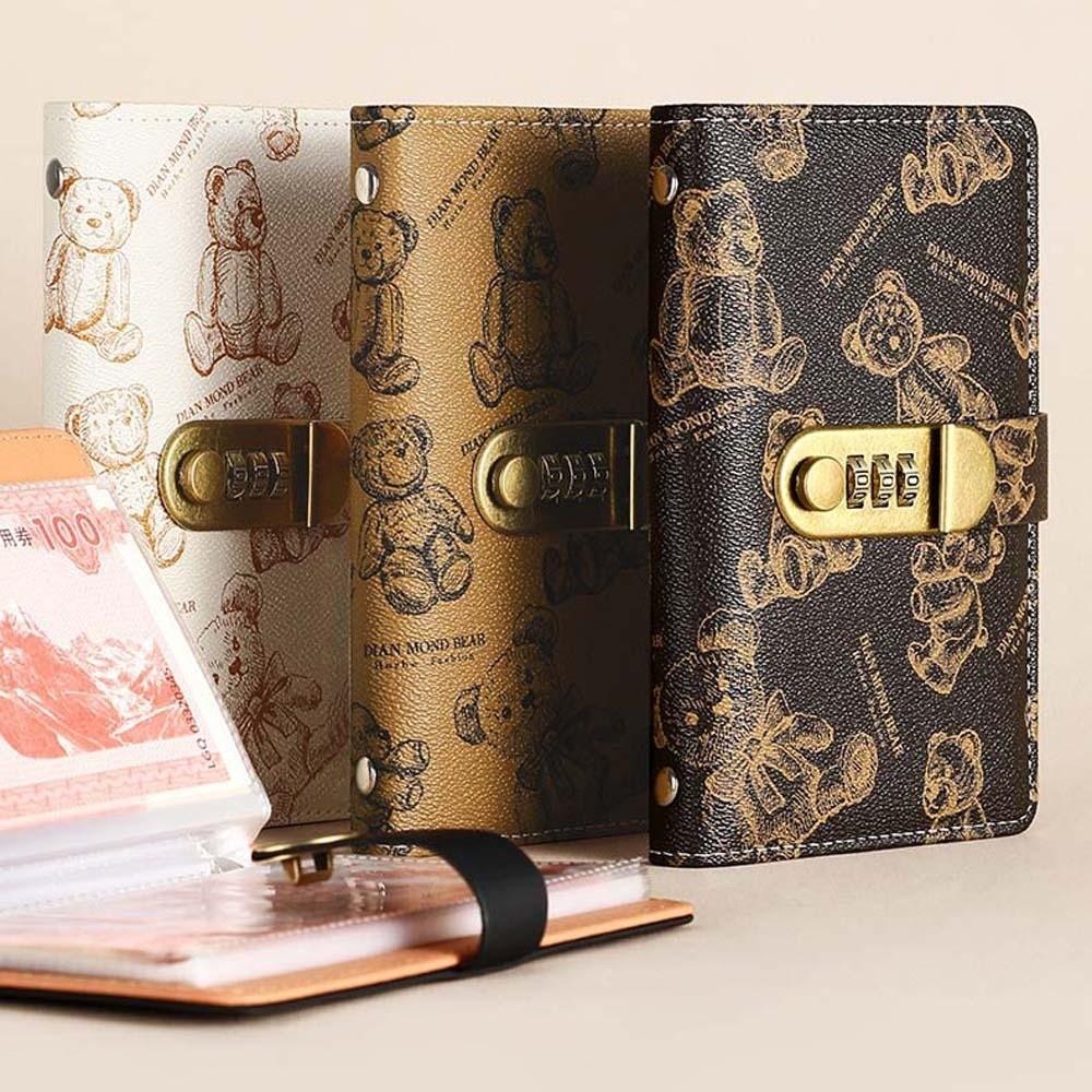 Anti-splash Water Code Notebook for Money A6 Leather Password Savings Book Student