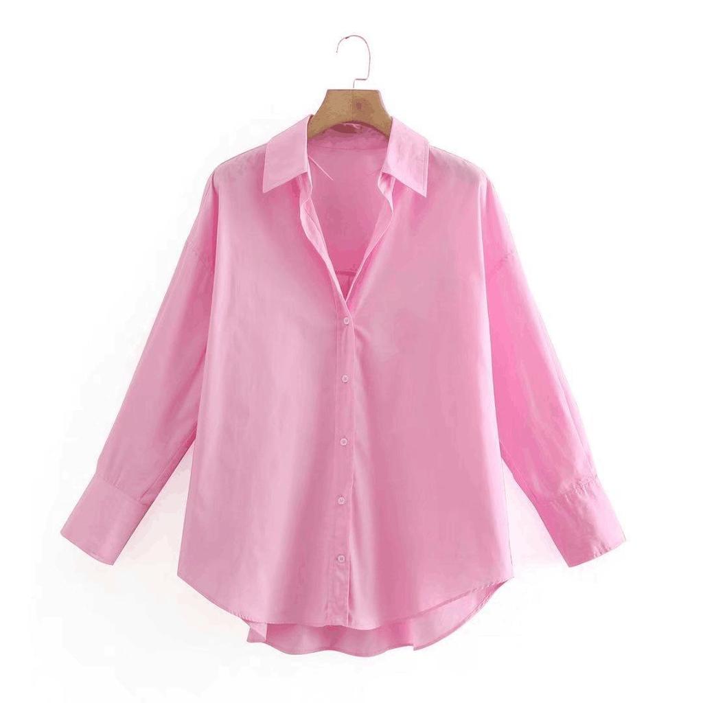 2024 Women's Loose Casual Irregular Button-Down Long Sleeve Shirt for Autumn and Winter