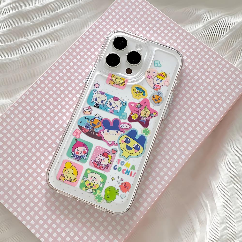Милый чехол для телефона Tamagotchis для IPhone 17 16 16e 15 14 13 12 11 Mini Pro Max X XR XSMax 7 8 Air Plus Прозрачная задняя крышка